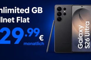 Samsung Galaxy S26 Ultra 256GB für einmalig 259 Euro mit o2 unlimited Allnet Flatrate nur 29.99 Euro monatlich