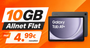 Samsung Galaxy Tab A9+ Wi-Fi mit 10GB Allnet Flat nur 4.99 Euro monatlich