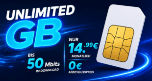 unlimited Allnet Flat bis zu 50 Mbit/s im Download nur 14.99 Euro monatlich – 0€ Anschlusspreis
