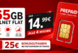 Vodafone Prepaid – 65GB Allnet Flat nur 14.99€ alle 4 Wochen – Kein Anschlusspreis