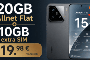 Xiaomi 15 512GB für einmalig 49 Euro mit 20GB Allnet Flat (+10GB extra SIM) nur 19.98 Euro monatlich