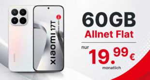 Xiaomi 17T mit 60GB Allnet Flat nur 19.99 Euro monatlich