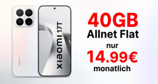 Xiaomi 17T für einmalig 49 Euro mit 40GB Allnet Flat nur 14.99 Euro monatlich