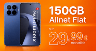 Xiaomi 17T Pro für einmalig 99 Euro mit 150GB Allnet Flat nur 29.99 Euro monatlich