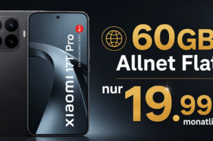 Xiaomi 17T Pro 512GB für einmalig 49 Euro mit 60GB Allnet Flatrate nur 19.99 Euro monatlich