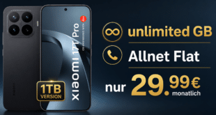 Xiaomi 17T Pro 1TB für einmalig 1 Euro mit o2 unlimited Allnet Flat nur 29.99€ monatlich