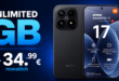 Xiaomi 17 für einmalig 99 Euro mit o2 unlimited Allnet Flat nur 34.99 Euro monatlich