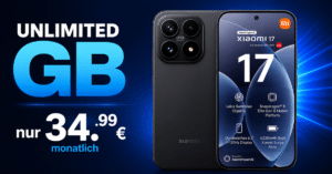 Xiaomi 17 für einmalig 99€ mit o2 unlimited Allnet Flatrate nur 34.99€ monatlich