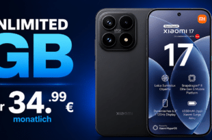 Xiaomi 17 für einmalig 99 Euro mit o2 unlimited Allnet Flat nur 34.99 Euro monatlich