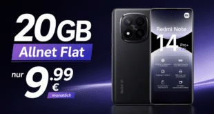 Xiaomi Redmi Note 14 Pro+ für einmalig 29 Euro mit 20GB Allnet Flat nur 9.99 Euro monatlich