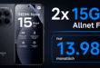 Xiaomi Redmi Note 15 Pro+ (Plus Version) mit 2x 15GB Allnet Flat nur 13.98 Euro monatlich