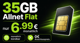 monatlich kündbar im Vodafone Netz - 35GB Allnet Flat nur 6.99€ monatlich - 0€ Anschlusspreis