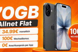 iPhone 17 für einmalig 239€ mit 70GB Allnet Flat und 100€ Wechselbonus nur 34.99€ monatlich