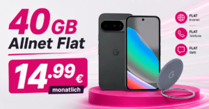 Google Pixel 10 & Pixelsnap Ring Stand für einmalig 1€ (Einsendung Altgerät) mit 40GB Allnet Flat nur 14.99€ monatlich