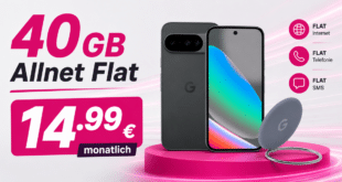 Google Pixel 10 & Pixelsnap Ring Stand für einmalig 1€ (Einsendung Altgerät) mit 40GB Allnet Flat nur 14.99€ monatlich