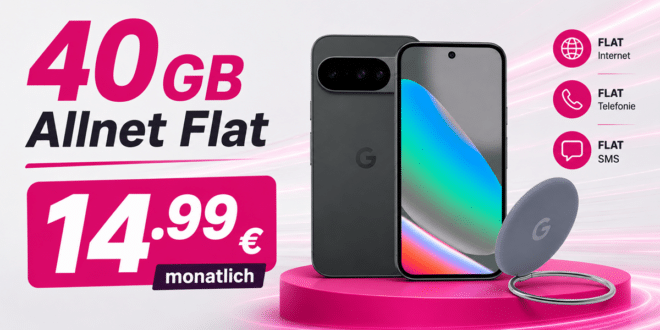 Google Pixel 10 & Pixelsnap Ring Stand für einmalig 1€ (Einsendung Altgerät) mit 40GB Allnet Flat nur 14.99€ monatlich