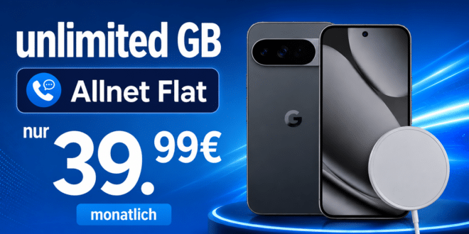 Google Pixel 10 Pro XL & Pixelsnap-Ladegerät für einmalig 99€ mit o2 unlimited Allnet Flat nur 39.99€ monatlich