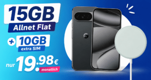 Google Pixel 10 Pro für einmalig 129€ mit 15GB Allnet Flatrate (+10GB extra SIM) nur 19.98€ monatlich