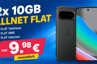 Google Pixel 10 128GB für einmalig 59€ mit 2x 10GB Allnet Flat nur 9.98€ monatlich
