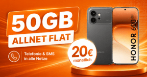Honor 600 für einmalig 1€ mit 50GB Allnet Flat nur 20€ monatlich