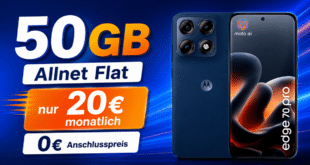 Motorola Edge 70 Pro für einmalig 109€ mit 50GB Allnet Flat nur 20€ monatlich