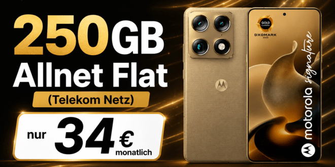 Motorola Signature für einmalig 129€ mit 250GB Allnet Flat nur 34€ monatlich