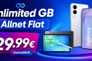 Samsung Galaxy S25 Edge & Samsung Galaxy Tab S10 FE mit o2 unlimited Allnet Flat nur 29.99€ monatlich