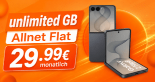 Samsung Galaxy Z Flip8 für einmalig 99€ (Einsendung Altgerät) mit o2 unlimited Allnet Flat nur 29.99€ monatlich