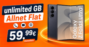 Samsung Galaxy Z Fold8 Ultra für einmalig 530€ mit o2 unlimited Allnet Flat für 59.99€ monatlich