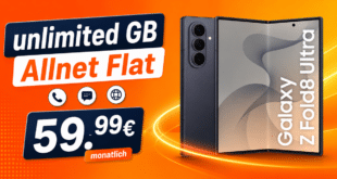Samsung Galaxy Z Fold8 Ultra für einmalig 530€ mit o2 unlimited Allnet Flat für 59.99€ monatlich