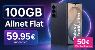 Samsung Galaxy Z Fold8 Ultra für einmalig 379€ (Einsendung Altgerät) mit 100GB Allnet Flat und 50€ Wechselbonus für 59.95€ monatlich