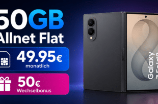 Samsung Galaxy Z Fold8 für einmalig 549€ (Einsendung Altgerät) mit 50GB Allnet Flat und 50€ Wechselbonus für 49.95€ monatlich