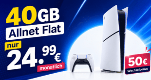 Sony Playstation 5 Slim Digital Edition PS5 für einmalig 19€ mit 40GB Allnet Flat und 50€ Wechselbonus nur 24.99€ monatlich