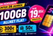 Für Personen unter 28 Jahren - 100GB Allnet Flat und 300€ Cashback und 50€ Wechselbonus nur 19.95€ monatlich