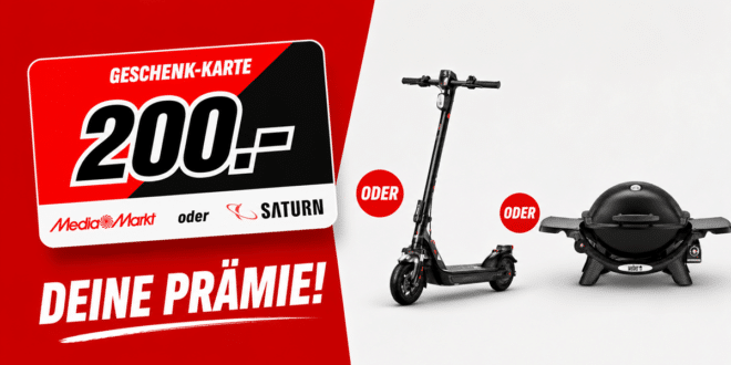 Vodafone GigaZuhause: 300 Mbit/s mit 200€ Cashback oder Geschenk + E-Scooter bzw. Weber Gasgrill für nur 1€