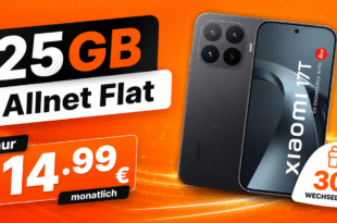 Xiaomi 17T für einmalig 29€ mit 25GB Allnet Flat und 30€ Wechselbonus nur 14.99€ monatlich