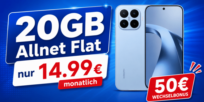 Xiaomi 17T für einmalig 29€ (Einsendung Altgerät) mit 20GB Allnet Flat und 50€ Wechselbonus nur 14.99€ monatlich