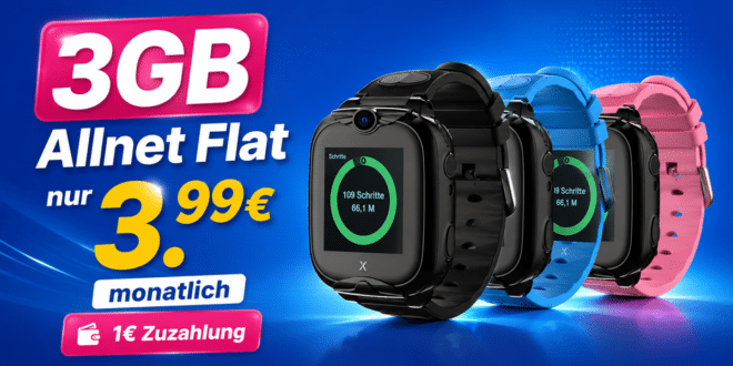 Xplora XGO2 Kinder Smartwatch mit 3GB Allnet Flatrate nur 3.99 Euro monatlich