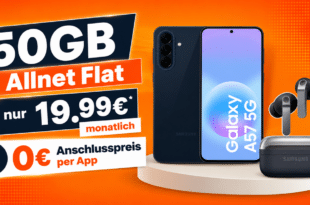 Samsung Galaxy A57 & Galaxy Buds 4 Pro für einmalig 69€ mit 50GB Allnet Flat nur 19.99€ monatlich
