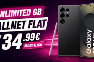 Samsung Galaxy S25 Ultra mit Gutscheincode für einmalig 5€ mit o2 unlimited GB Allnet Flatrate nur 34.99€ monatlich