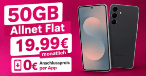 Samsung Galaxy S25 FE 256GB für einmalig 109€ mit 50GB Allnet Flat & 50€ Wechselbonus nur 19.99€ monatlich