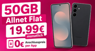Samsung Galaxy S25 FE 256GB für einmalig 119€ mit 50GB Allnet Flat nur 19.99€ monatlich