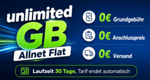Gratis o2 SIM Karte – unlimited 5G bis zu 300 Mbits Allnet Flat – 30 Tage kostenlos testen
