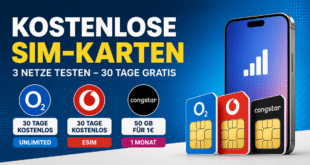 Kostenlose SIM-Karten 2026: o2 und Vodafone gratis testen – congstar für nur 1 Euro