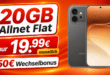 Honor 600 mit 20GB Allnet Flat und 50€ Wechselbonus nur 19.99€ monatlich