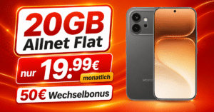 Honor 600 mit 20GB Allnet Flat und 50€ Wechselbonus nur 19.99€ monatlich