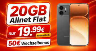 Honor 600 mit 20GB Allnet Flat und 50€ Wechselbonus nur 19.99€ monatlich