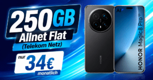 Honor Magic8 Pro für einmalig 129€ mit 250GB Allnet Flat nur 34€ monatlich