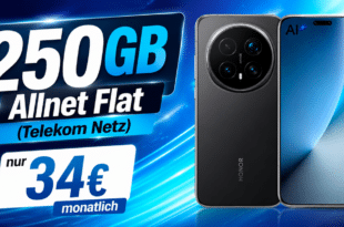 Honor Magic8 Pro für einmalig 129€ mit 250GB Allnet Flat nur 34€ monatlich