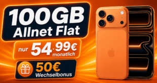 iPhone 17 Pro für einmalig 199€ mit 100GB Telekom Allnet Flat und 50€ Wechselbonus nur 54.99 monatlich